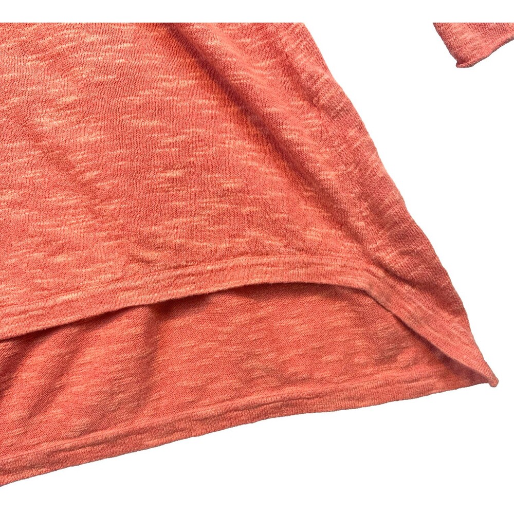 Eileen Fisher Organic Linen Cotton Pink Orange Lightweight Sweater S Guava - Picture 7 of 11